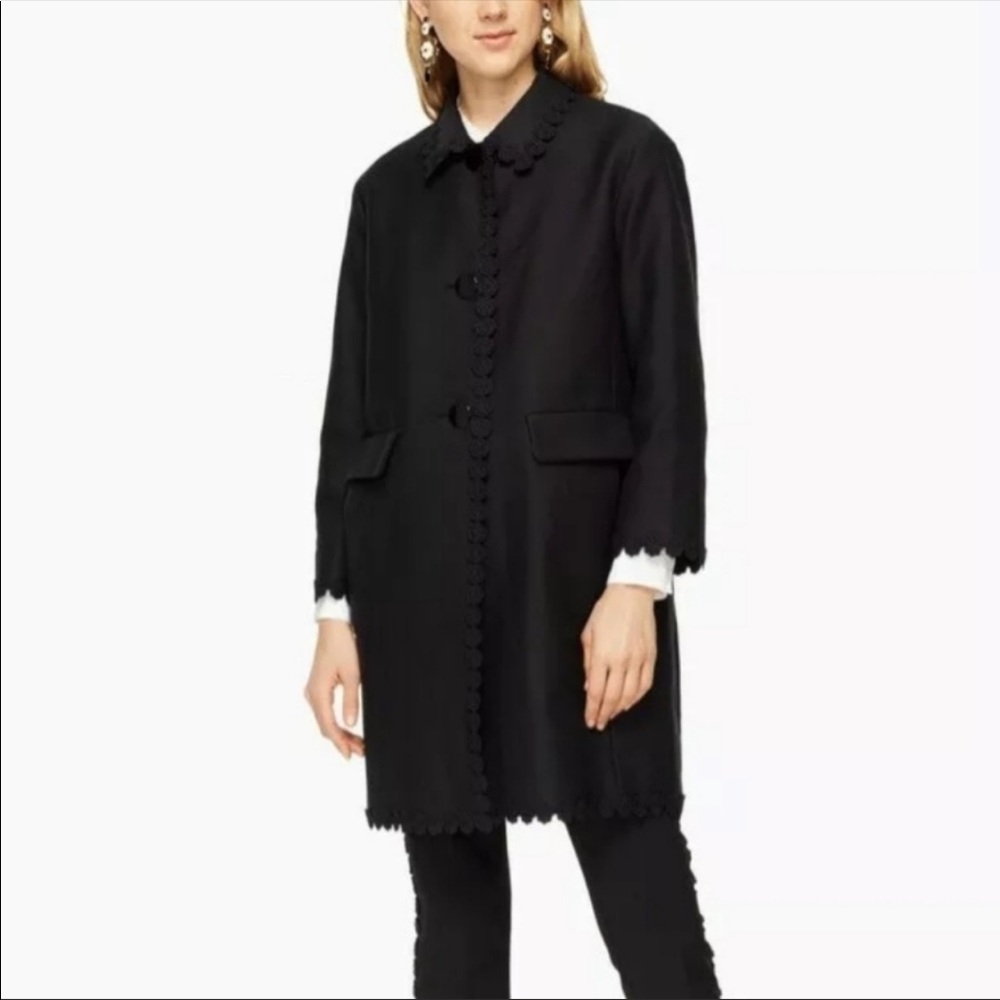 Kate Spade Floral Trim Coat